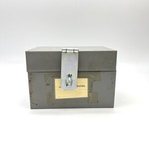 Vintage Lit-Ning Products Company‎ Metal Box Industrial Gray Storage Case